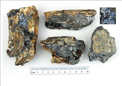 Galena with quartz, Aberdaunant. (CWO) Bill Bagley Rocks and Minerals